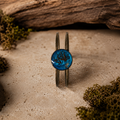 Vintage Armreif mit blauem Medaillon & Baum-Motiv – Natur Schmuck
