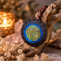Seelenanhänger „Blume des Lebens“ – handgefertigter Energie- & Symbolschmuck blau